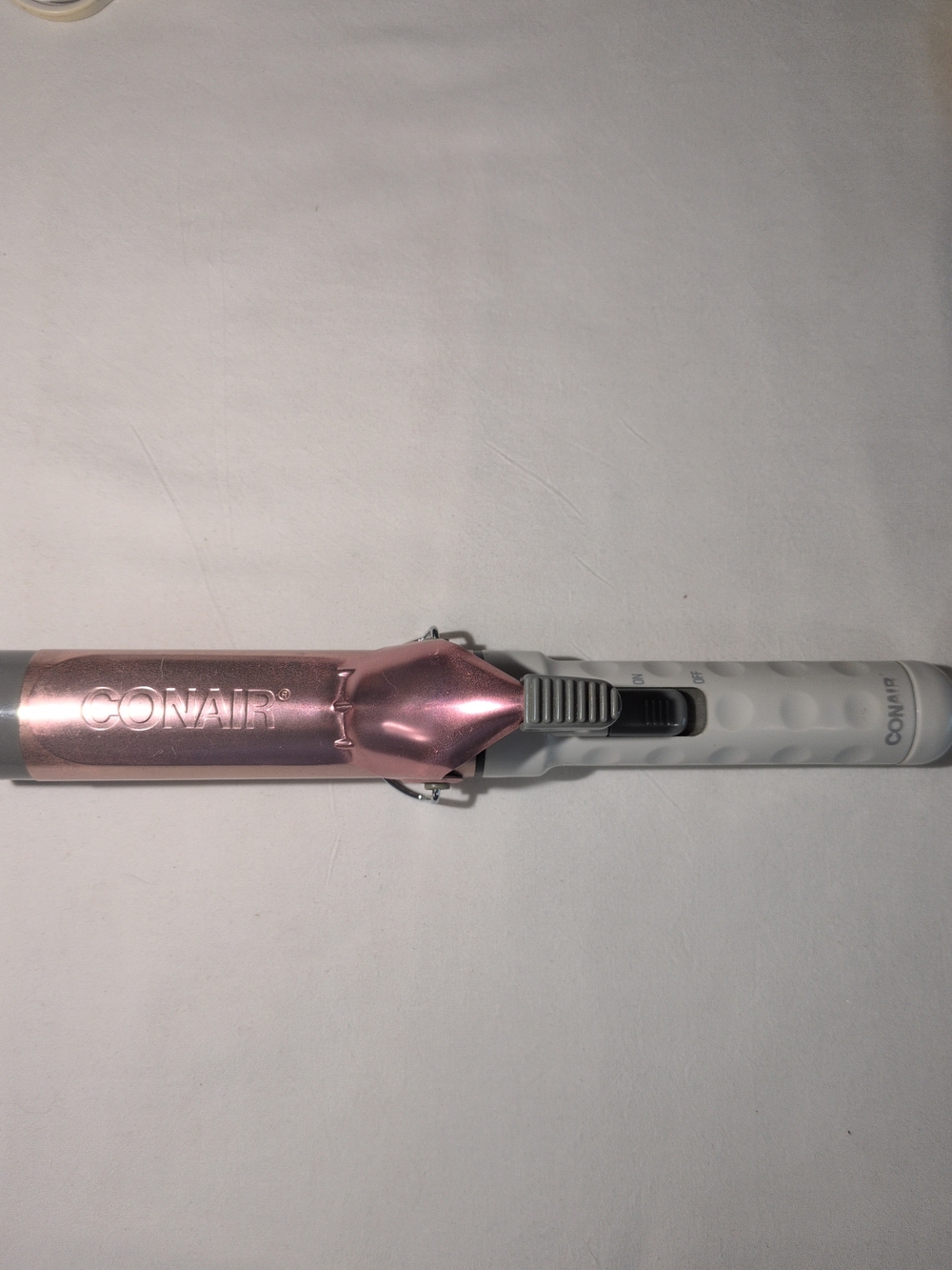 Vintage Conair Rose Gold and White Ceramic Curling Iron - Portable Hair Styler